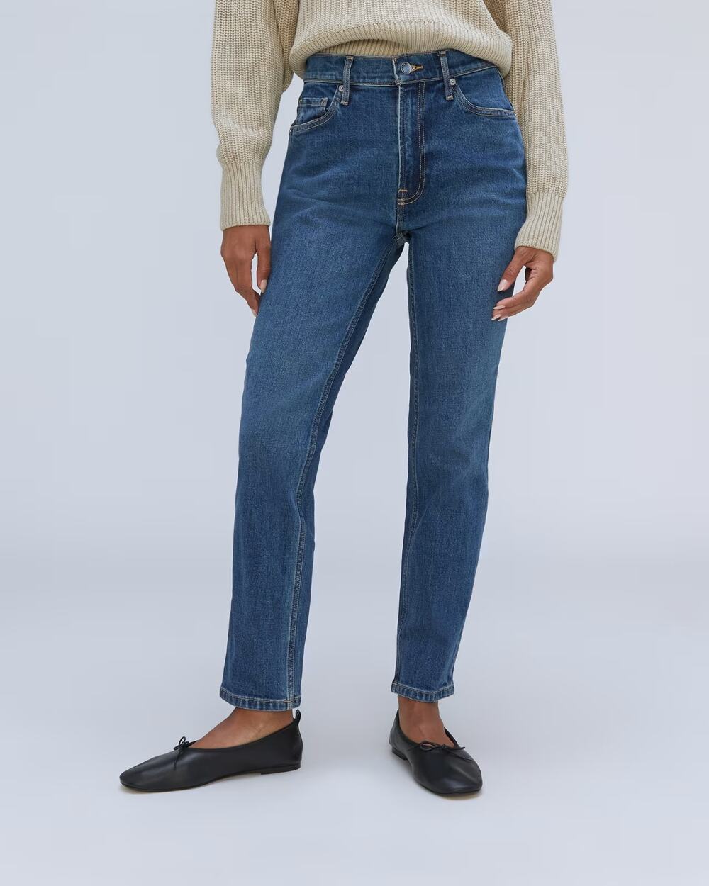 NWT Everlane Organic Cotton Stretch Denim The Original Cheeky Jean Deep Blue 27S